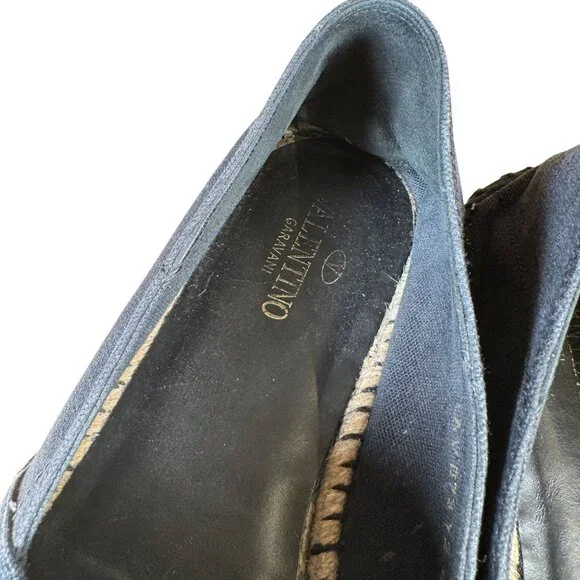 Valentino Garavani Black Canvas VLTN Logo Espadrilles Men's EU Size 44